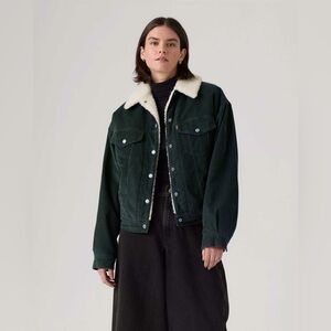 Levi's 90s Sherpa Trucker Jacket Green Corduroy